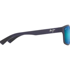 Occhiali da sole Maui Jim Walewaha Asian Fit Metal Matte Blue Blue Hawaii Mineral Superthin
