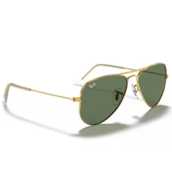 Occhiali da sole Ray Ban Aviator Kids Polished Arista Gold Dark Green