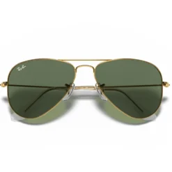 Occhiali da sole Ray Ban Aviator Kids Polished Arista Gold Dark Green