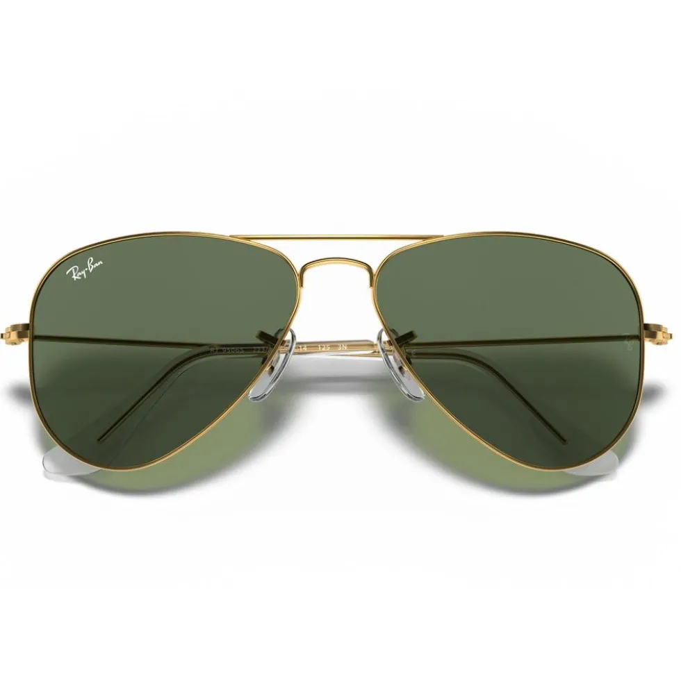 Occhiali da sole Ray Ban Aviator Kids Polished Arista Gold Dark Green