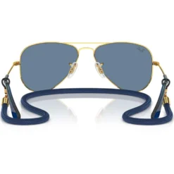Occhiali da sole Ray Ban Aviator Kids Polished Arista Gold Light Blue Mirror