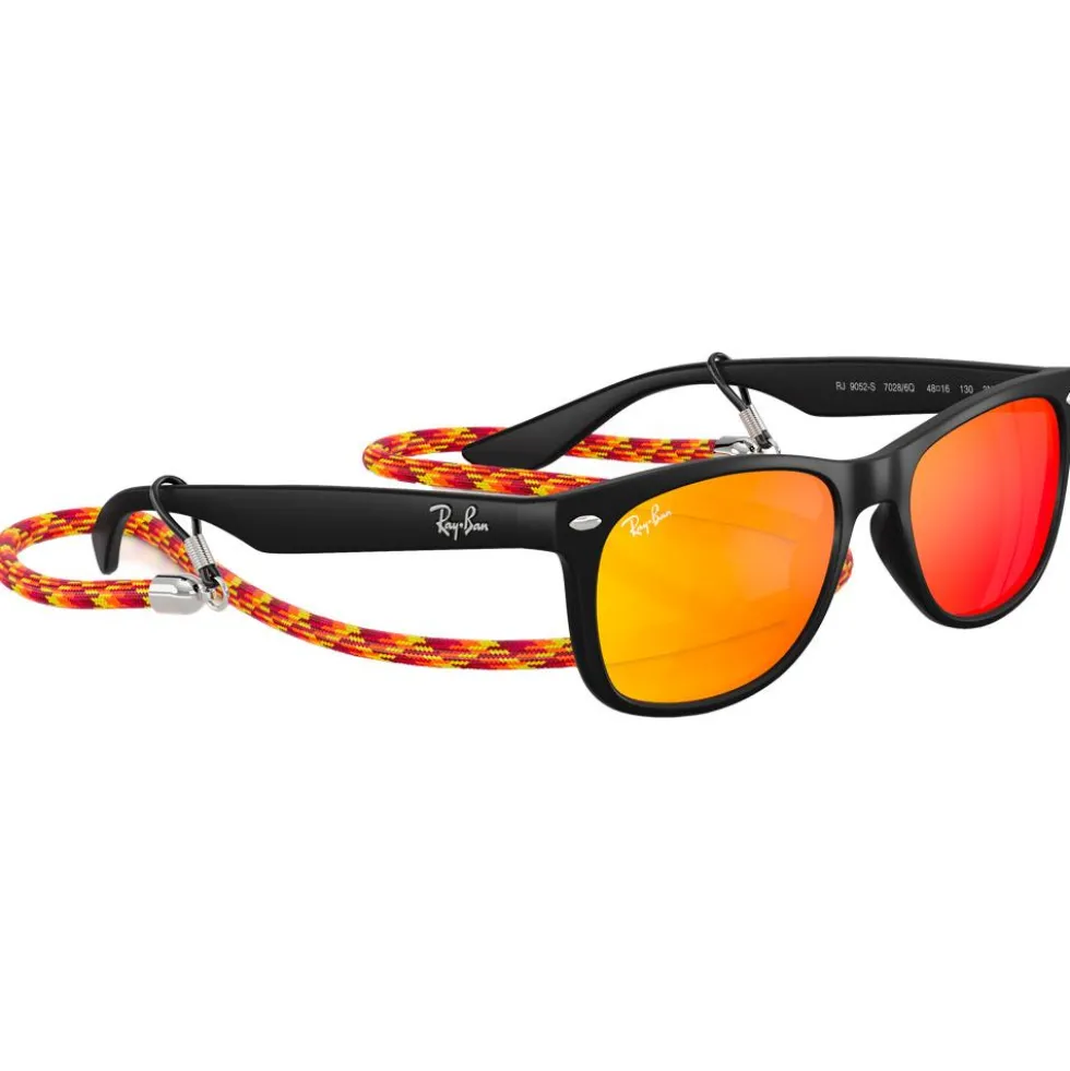 Occhiali da sole Ray Ban New Wayfarer Kids Polished Rubber Black Brown Orange Mirror