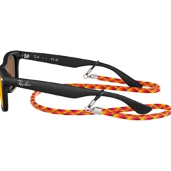 Occhiali da sole Ray Ban New Wayfarer Kids Polished Rubber Black Brown Orange Mirror
