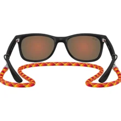 Occhiali da sole Ray Ban New Wayfarer Kids Polished Rubber Black Brown Orange Mirror