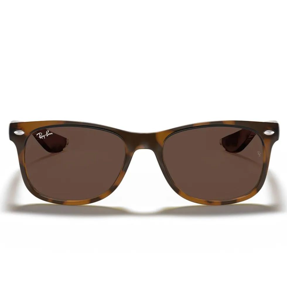 Occhiali da sole Ray Ban New Wayfarer Kids Polished Black Dark Green