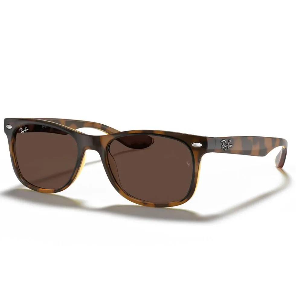 Occhiali da sole Ray Ban New Wayfarer Kids Polished Black Dark Green