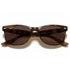 Occhiali da sole Ray Ban New Wayfarer Kids Polished Black Dark Green