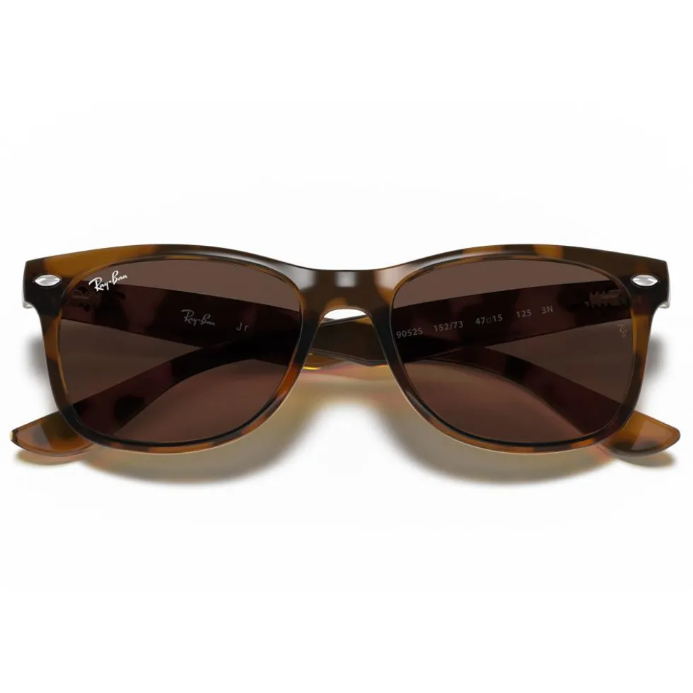 Occhiali da sole Ray Ban New Wayfarer Kids Polished Black Dark Green