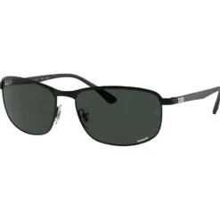 Occhiali da sole Ray Ban RB3671CH Matte Black Chromance Dark Grey Polar