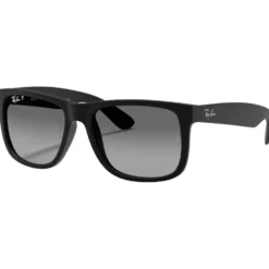 Occhiali da sole Ray Ban RB4165 Justin Classic Matte Rubber Black Light Grey Gradient Polar