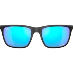 Occhiali da sole Ray Ban RB4385 Matte Black Chromance Polar Green Blue