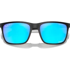 Occhiali da sole Ray Ban RB4385 Matte Black Chromance Polar Green Blue
