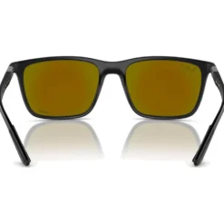 Occhiali da sole Ray Ban RB4385 Matte Black Chromance Polar Green Blue