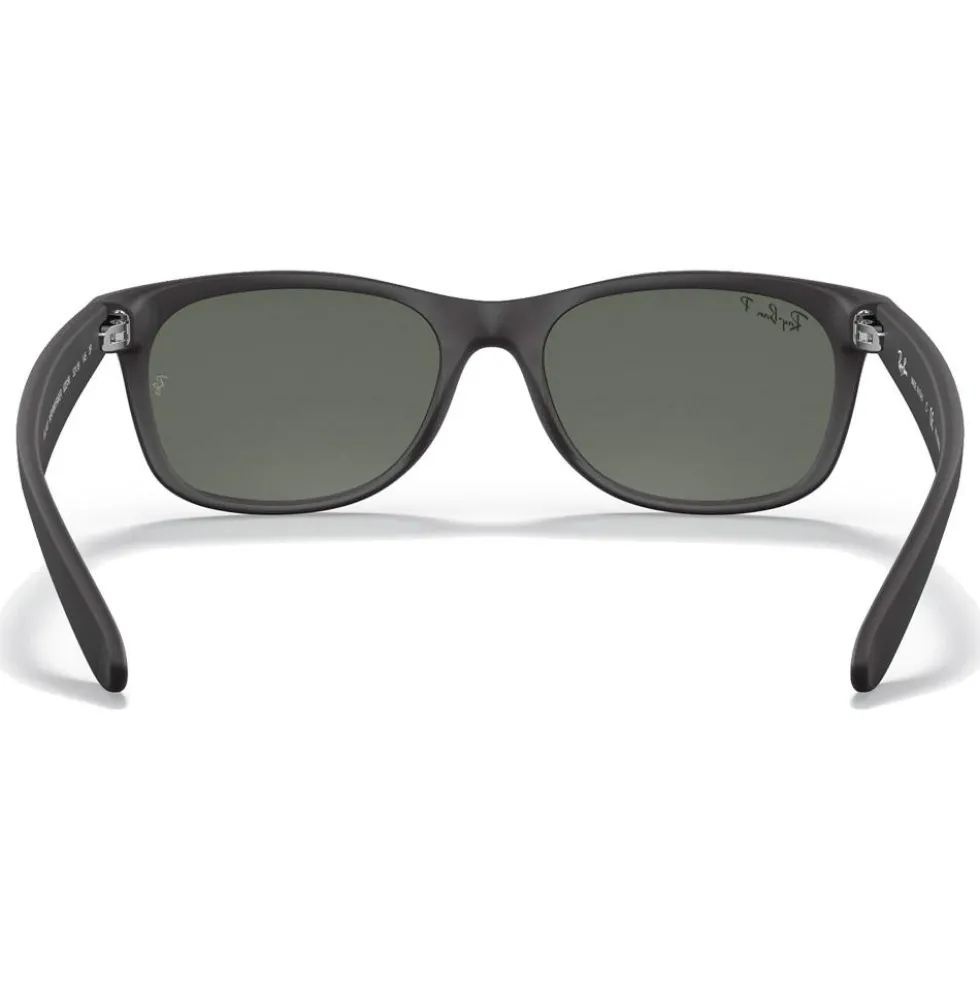 Occhiali da sole Ray Ban RB2132 New Wayfarer Classic Matte Rubber Black Polar Green