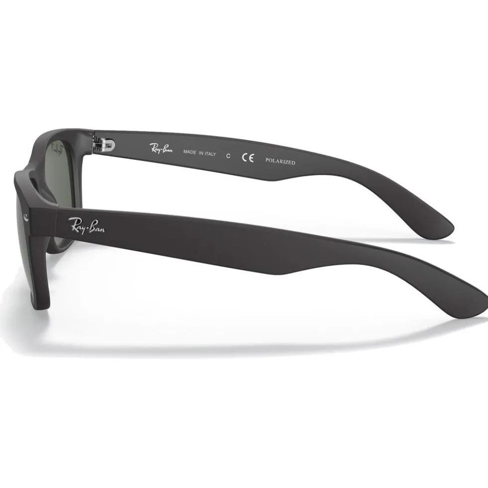 Occhiali da sole Ray Ban RB2132 New Wayfarer Classic Matte Rubber Black Polar Green