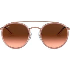Occhiali da sole Ray Ban RB3647N Round Double Bridge Polished Copper Gradient Brown