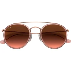 Occhiali da sole Ray Ban RB3647N Round Double Bridge Polished Copper Gradient Brown