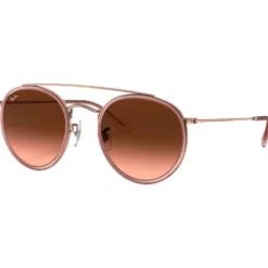 Occhiali da sole Ray Ban RB3647N Round Double Bridge Polished Copper Gradient Brown