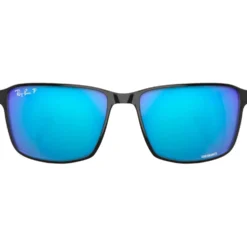 Occhiali da sole Ray Ban RB3721 Polished Black Silver Chromance Polar Blue