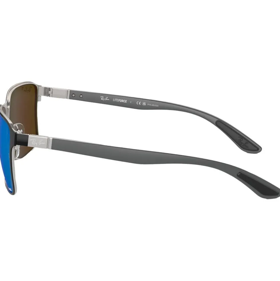 Occhiali da sole Ray Ban RB3721 Polished Black Silver Chromance Polar Blue