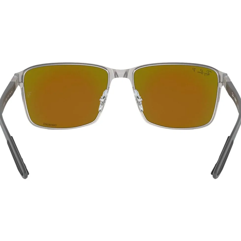 Occhiali da sole Ray Ban RB3721 Polished Black Silver Chromance Polar Blue