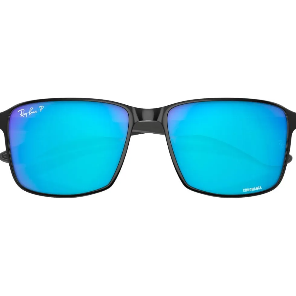 Occhiali da sole Ray Ban RB3721 Polished Black Silver Chromance Polar Blue