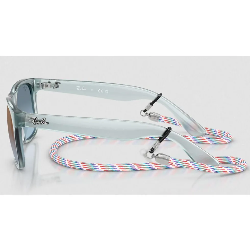 Occhiali da sole Ray Ban RB9069S Justin Kids Polished Translucide Blue Pink Gradient Blue Grey Mirror