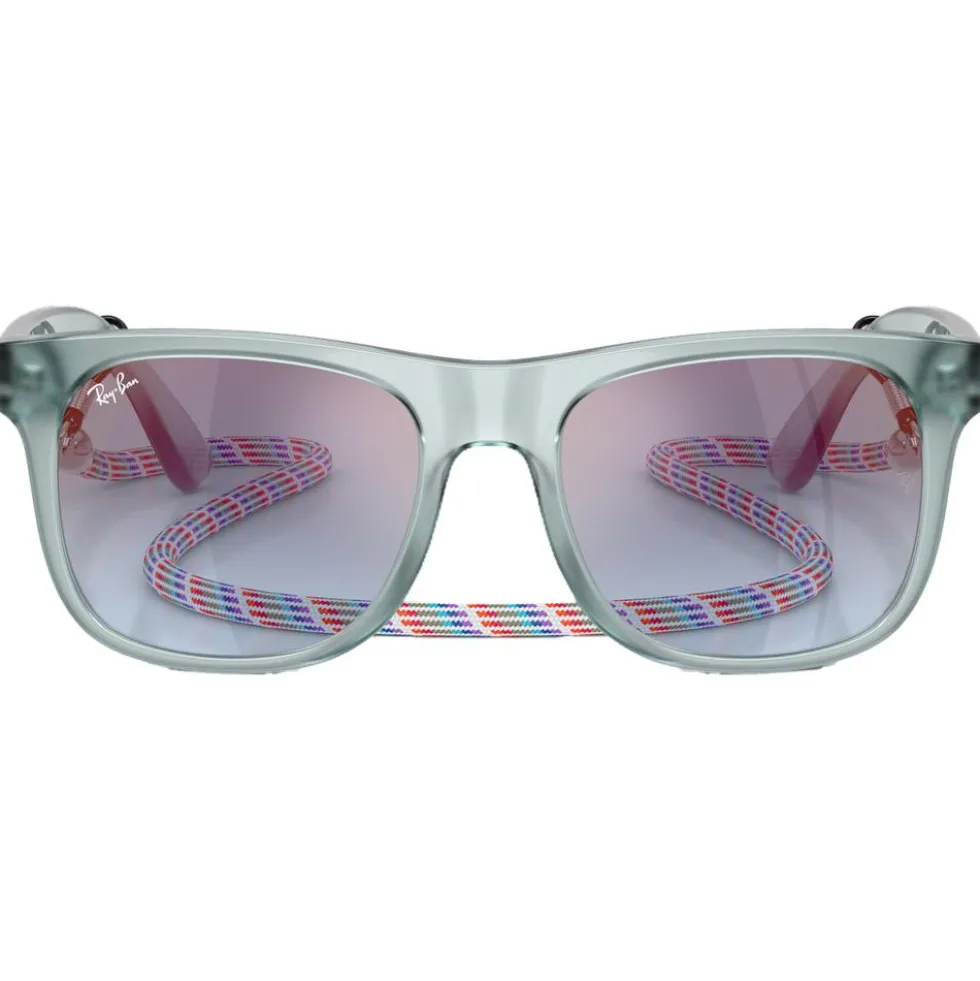 Occhiali da sole Ray Ban RB9069S Justin Kids Polished Translucide Blue Pink Gradient Blue Grey Mirror