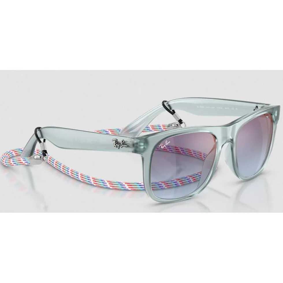 Occhiali da sole Ray Ban RB9069S Justin Kids Polished Translucide Blue Pink Gradient Blue Grey Mirror