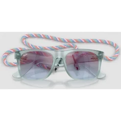 Occhiali da sole Ray Ban RB9069S Justin Kids Polished Translucide Blue Pink Gradient Blue Grey Mirror