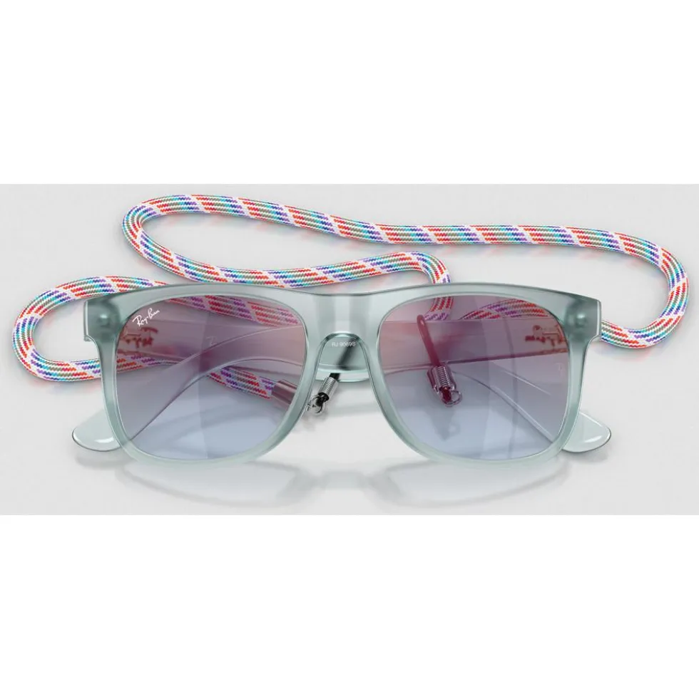 Occhiali da sole Ray Ban RB9069S Justin Kids Polished Translucide Blue Pink Gradient Blue Grey Mirror