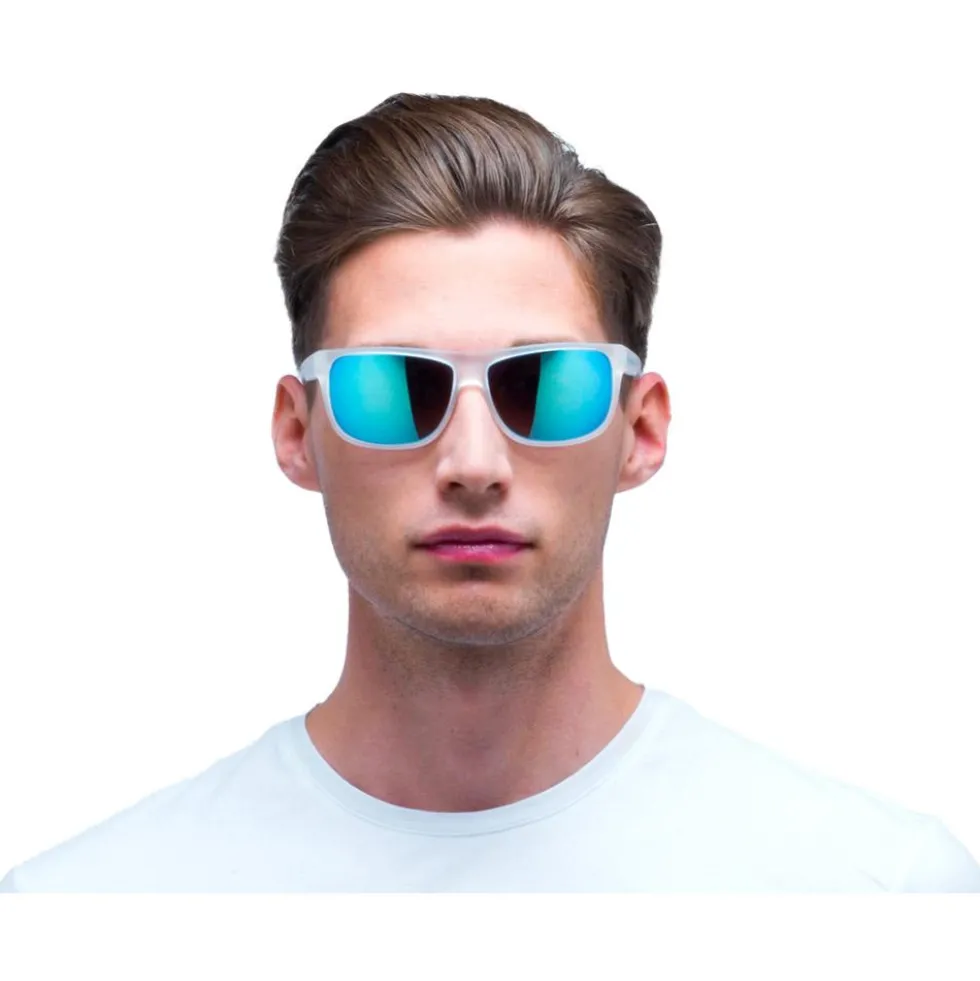 Occhiali da sole Red Bull Spect Loom Matte White Smoke Ice Blue Mirror Polarized