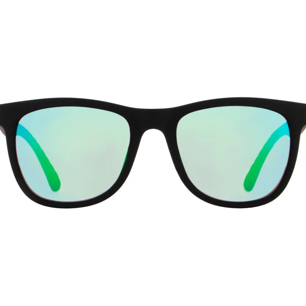 Occhiali da sole Red Bull Spect Ecos Soft Touch Black Smoke Green Purple Mirror Polarized