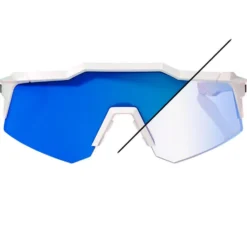 Occhiali da sole 100% Speedcraft Xs Bastille Pearl White Glitter Blue Mirror Photochromic Lens