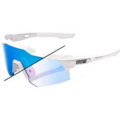 Occhiali da sole 100% Speedcraft Xs Bastille Pearl White Glitter Blue Mirror Photochromic Lens