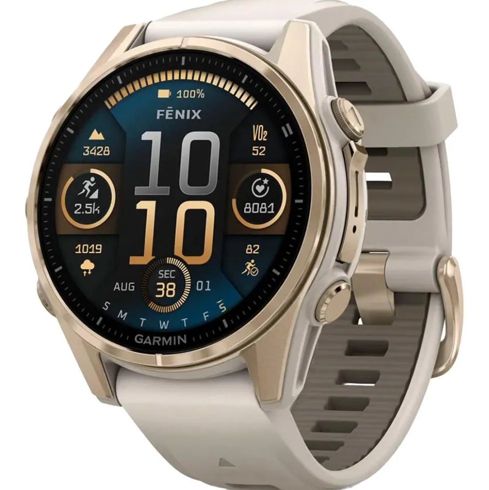 Orologi GPS Garmin Fenix 8 Amoled Sapphire Soft Gold Gris Cendré Grès Foncé