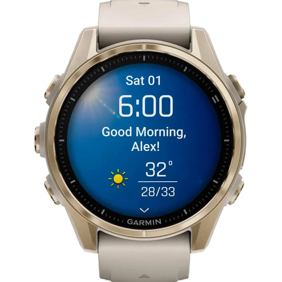 Orologi GPS Garmin Fenix 8 Amoled Sapphire Soft Gold Gris Cendré Grès Foncé
