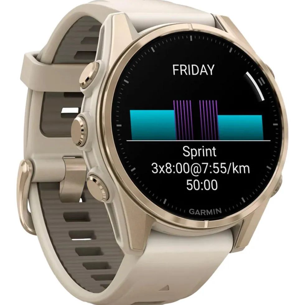 Orologi GPS Garmin Fenix 8 Amoled Sapphire Soft Gold Gris Cendré Grès Foncé