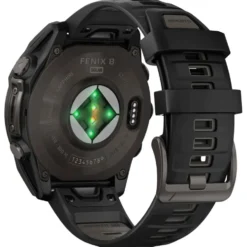 Orologi GPS Garmin Fenix 8 Solar Sapphire Titane Carbon Gray DLC Bracelet Silicone Noir Gris Galet