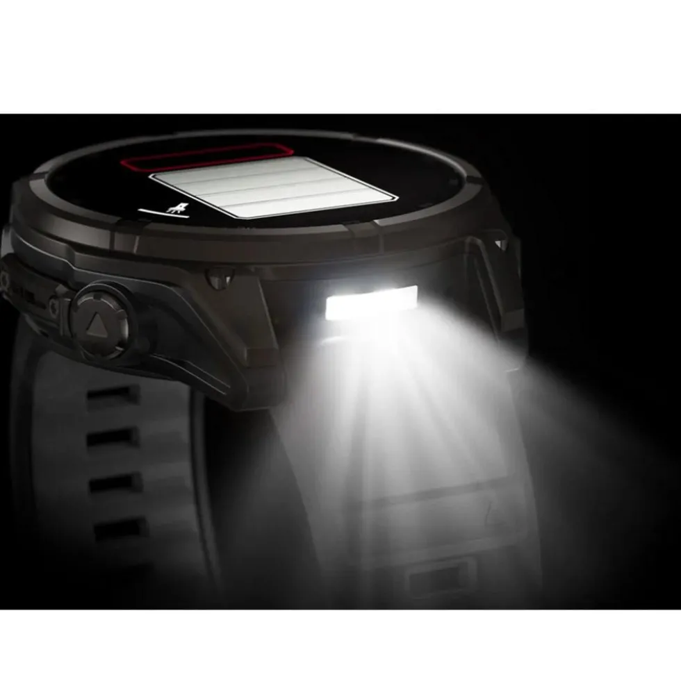 Orologi GPS Garmin Fenix 8 Solar Sapphire Titane Carbon Gray DLC Bracelet Silicone Noir Gris Galet
