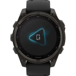 Orologi GPS Garmin Fenix 8 Solar Sapphire Titane Carbon Gray DLC Bracelet Silicone Noir Gris Galet