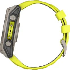 Orologi GPS Garmin Fenix 8 Solar Sapphire Titanium Bracelet Silicone Jaune Graphite