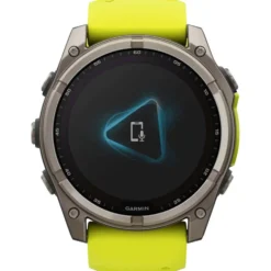 Orologi GPS Garmin Fenix 8 Solar Sapphire Titanium Bracelet Silicone Jaune Graphite