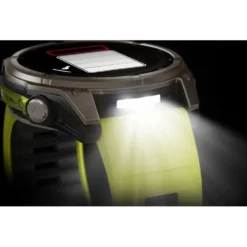 Orologi GPS Garmin Fenix 8 Solar Sapphire Titanium Bracelet Silicone Jaune Graphite