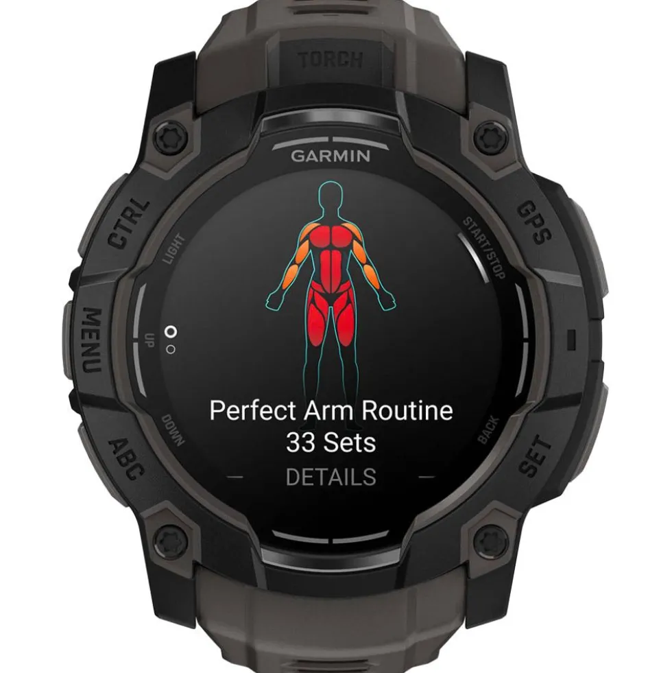 Orologi GPS Garmin Instinct 3 Amoled Noir Avec Bracelet Gris Charbon