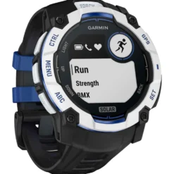 Orologi GPS Garmin Instinct 3 Solar Blanche Avec Bracelet Noir Bleu