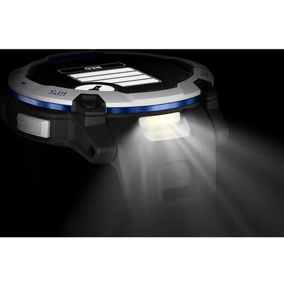 Orologi GPS Garmin Instinct 3 Solar Blanche Avec Bracelet Noir Bleu