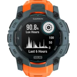 Orologi GPS Garmin Instinct 3 Solar Bleu Crépuscule Avec Bracelet Orange