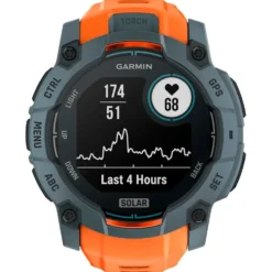 Orologi GPS Garmin Instinct 3 Solar Bleu Crépuscule Avec Bracelet Orange