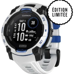Orologi GPS Garmin Instinct 3 Solar Blanche Avec Bracelet Blanc Bleu